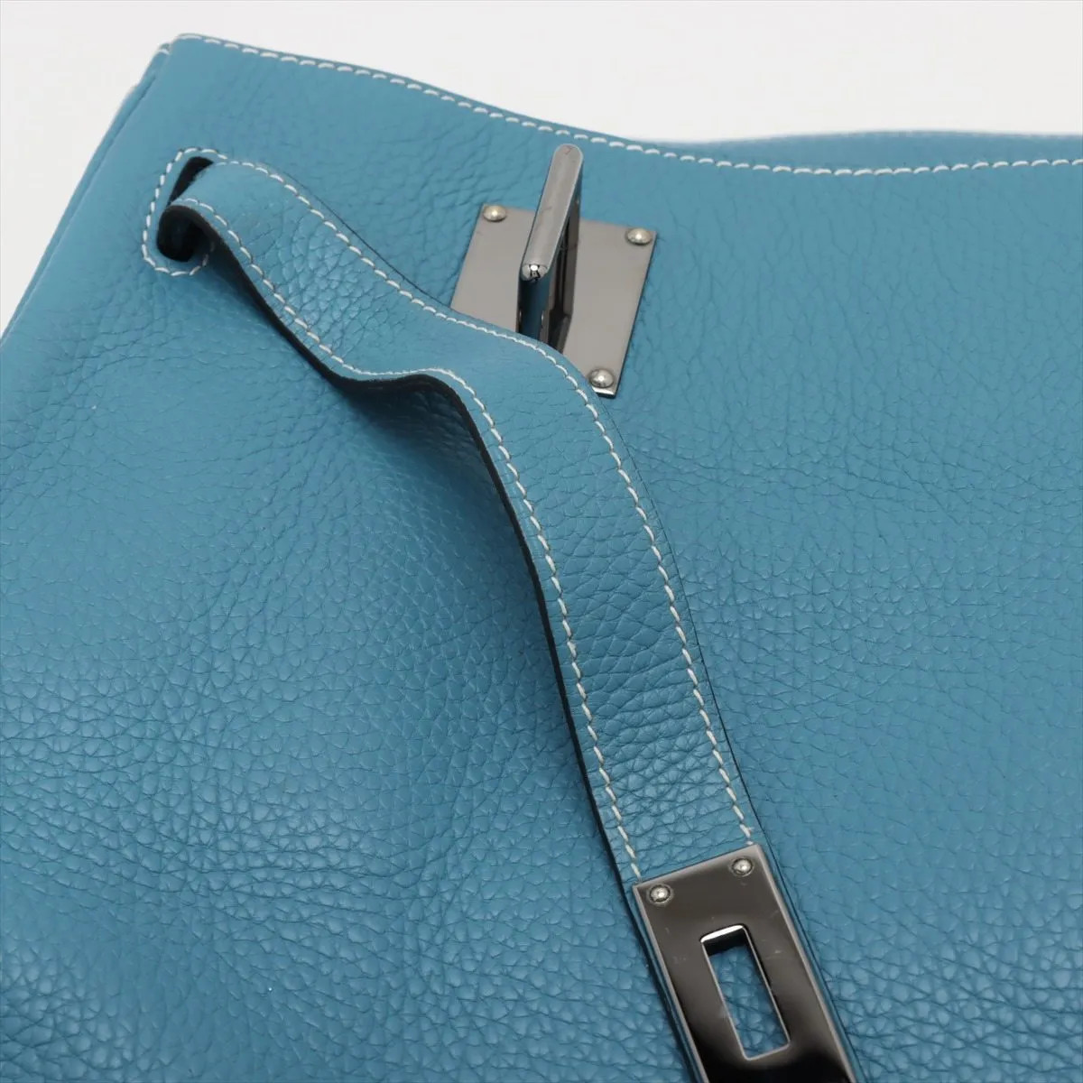 Hermès Kelly 50 Le Tournay Taurillon Clemence Blue Jean Silver Metal Fittings □L