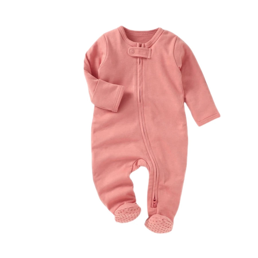 Organic Cotton Footed Baby Sleepers NB to 24 Months 5 Colors