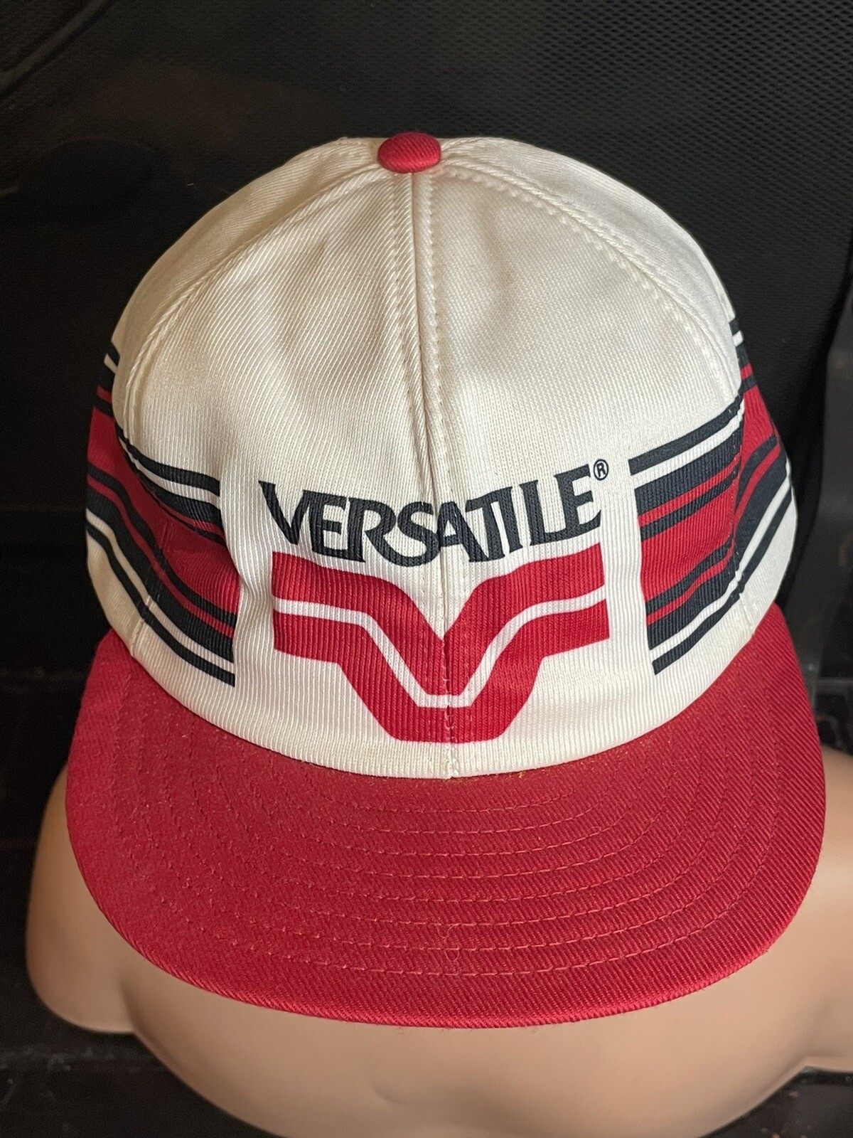 RARE Vintage Louisville MFG Co Stripes Snapback Hat VERSATILE Foam Trucker Cap