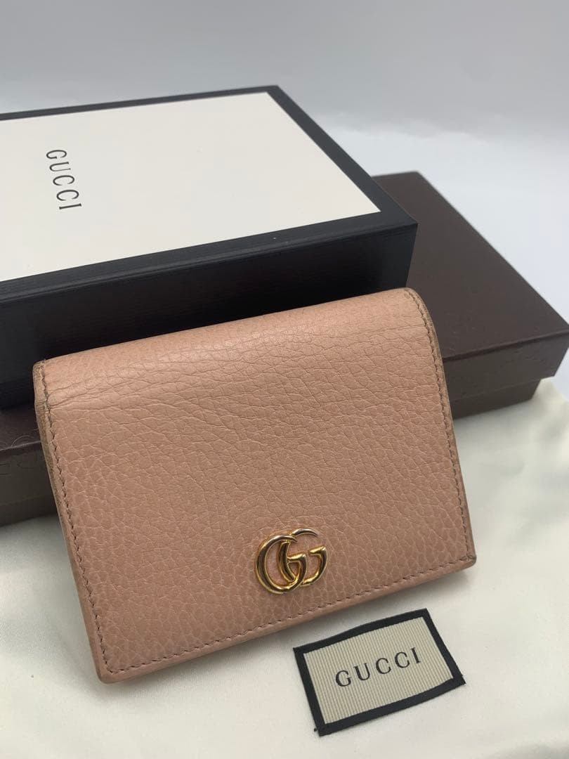 GUCCI mini wallet Marmont bifold GG logo P55