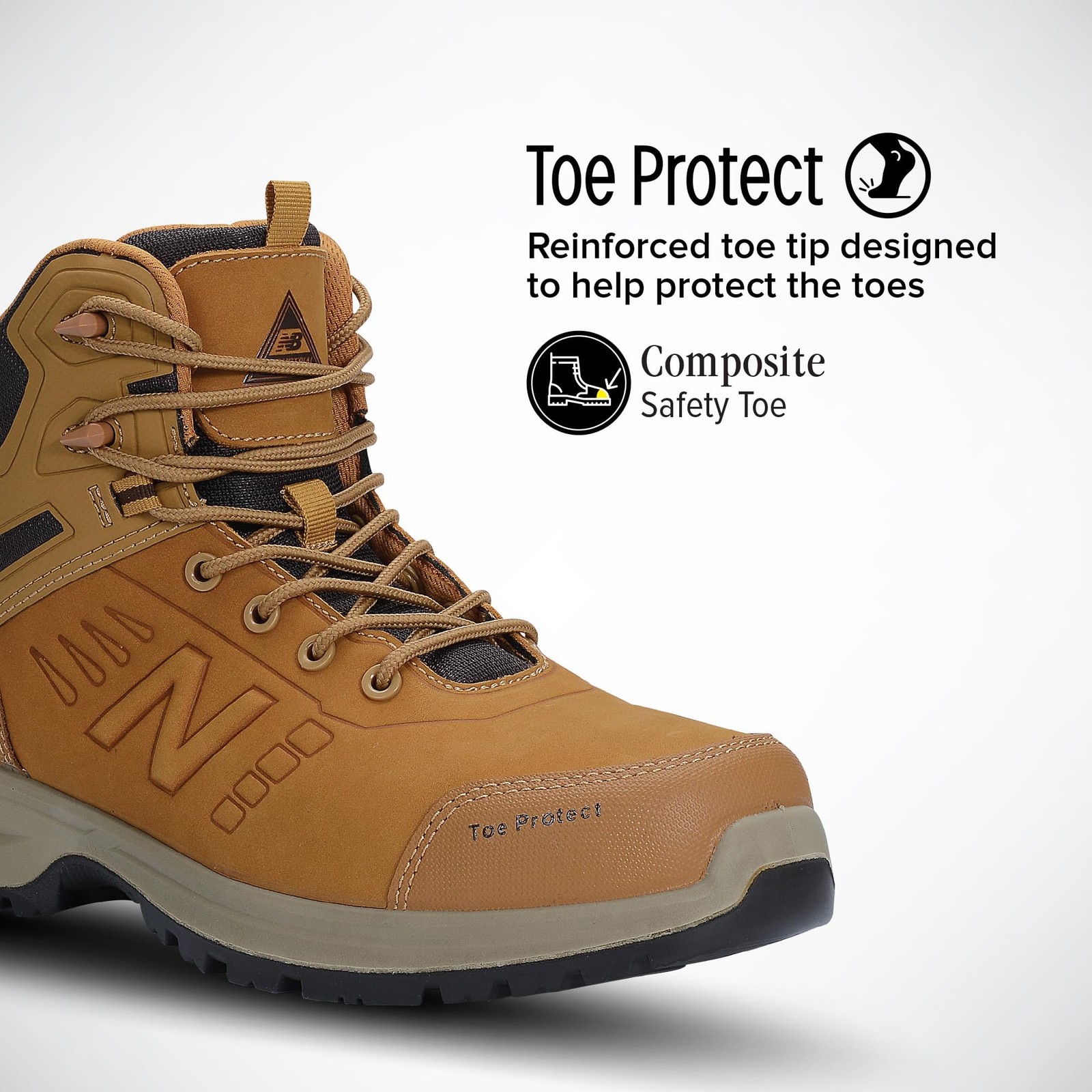 New Balance Men’s Composite Toe Calibre Industrial Boot, Wheat, 7.5 Wide – Wheat