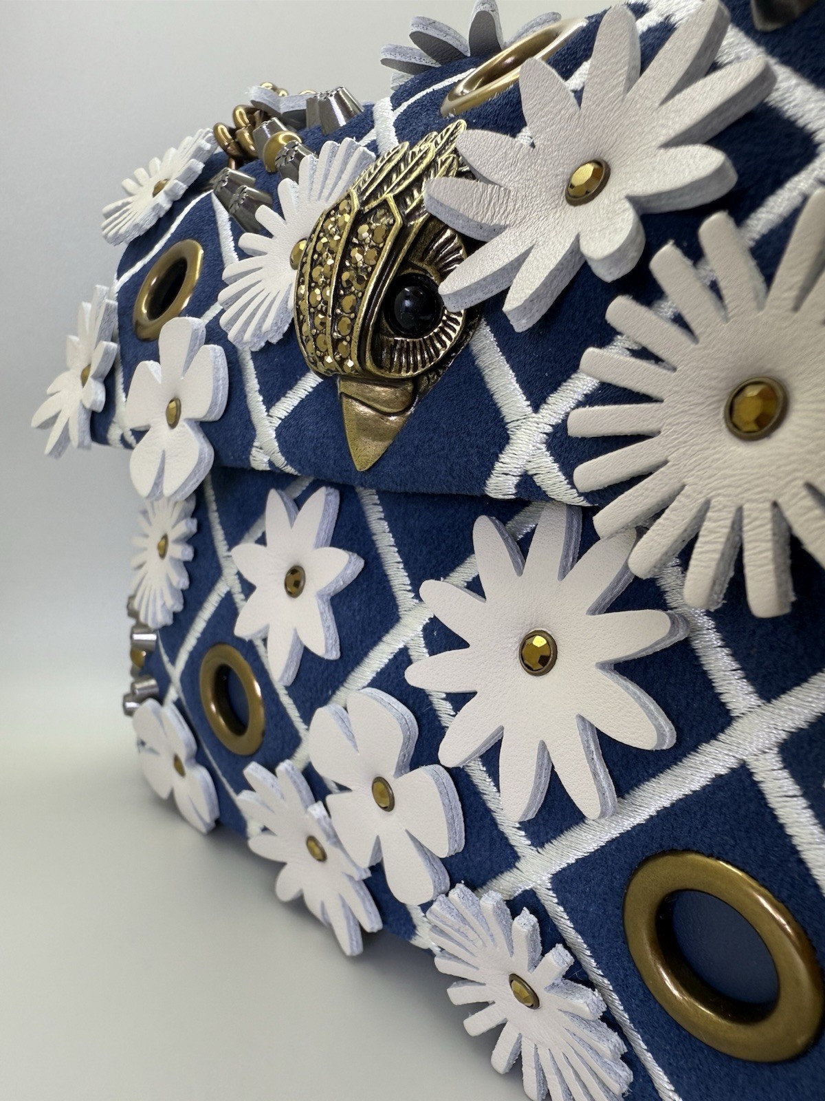 Kurt Geiger Mini Kensington Flowers Convertible Crossbody Bag blue multi NWT$245