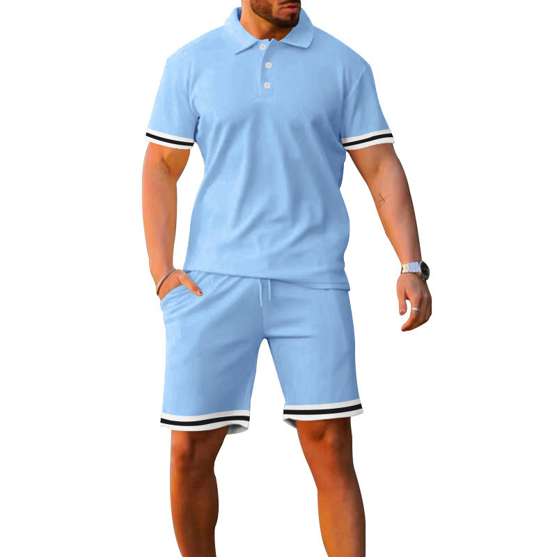 Mens 2 Piece Short Set Lapel Shirt Shorts Casual Summer Matching Outfit