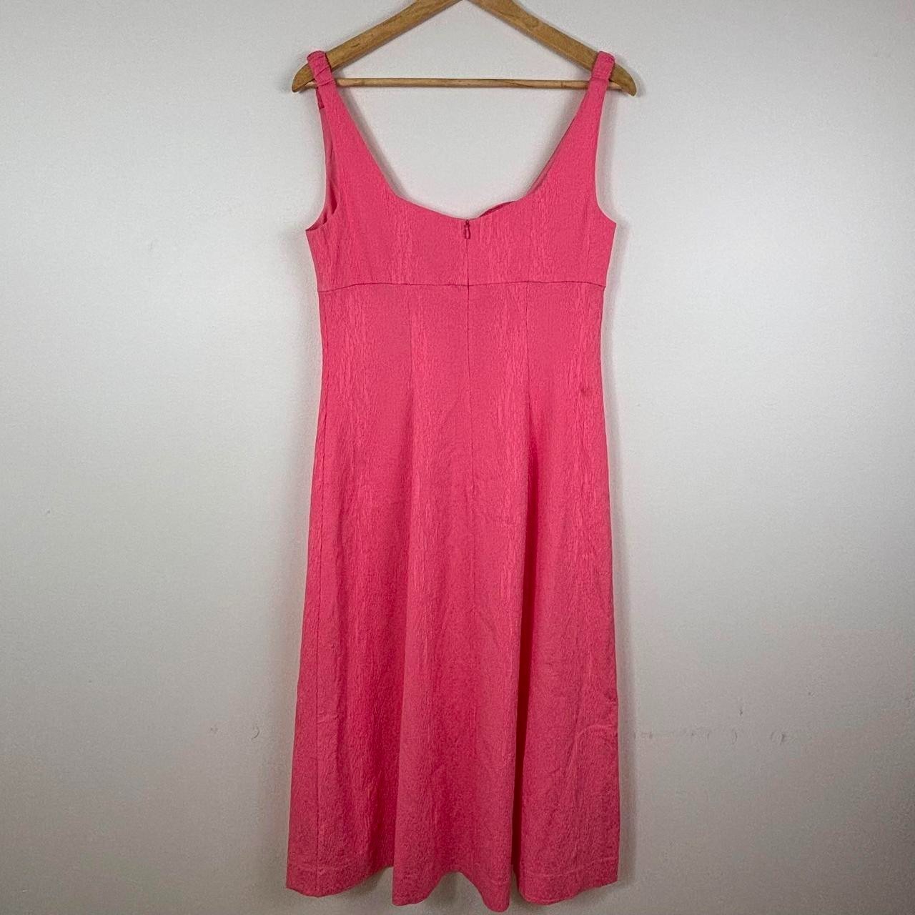 Veronika Maine BNWT candy pink feminine sweetheart neckline Midi Dress. SzAU 10