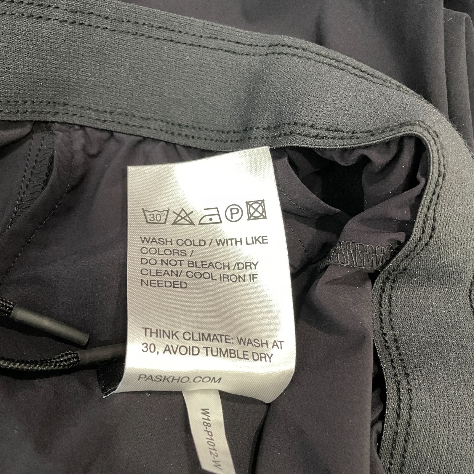 PASKHO Lightweight Travel Pants Black Women Size L Wide Leg Drawstring Waist