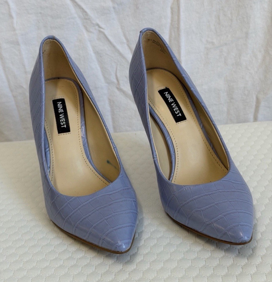 Nine West Women’s Lavender Patent Leather Pointed Toe Stiletto Pumps 5M