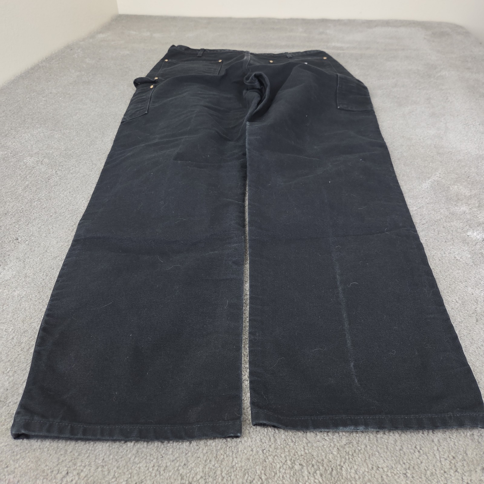 Carhartt Black Double Knee Work Pants Mens 38X34 Mens Original Fit Union Made