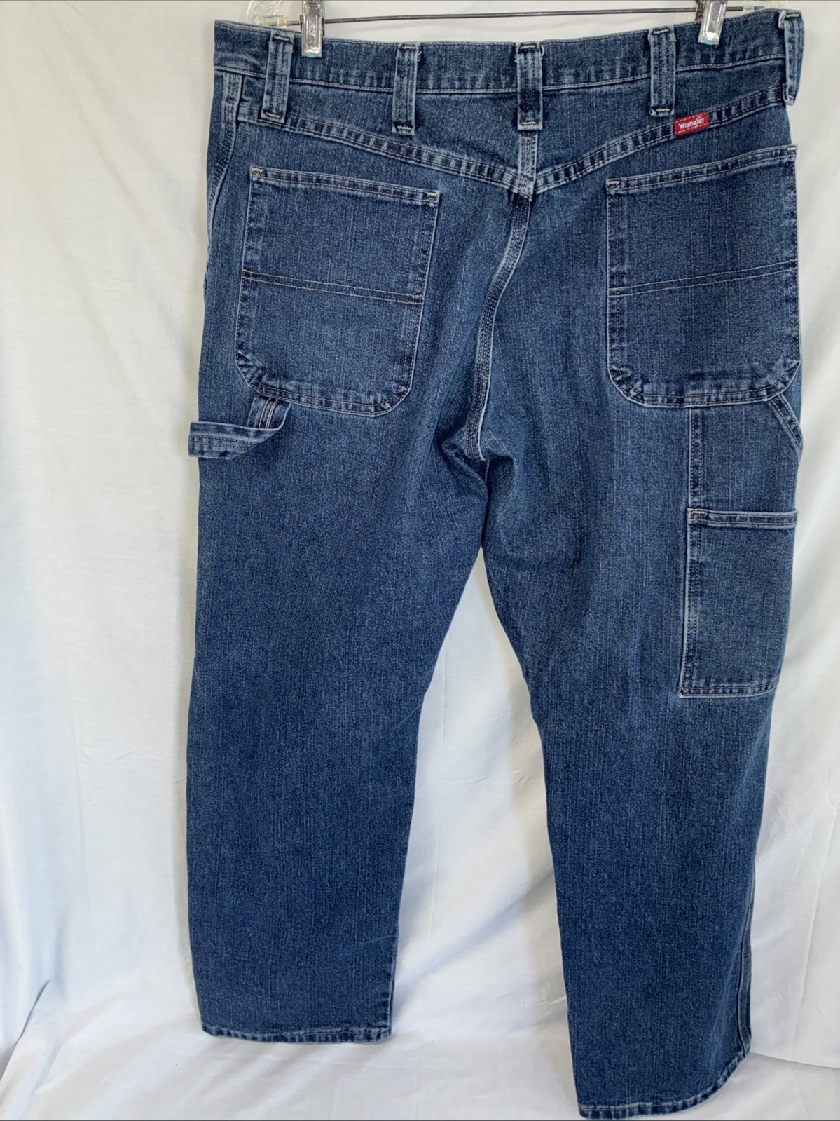 Wrangler Carpenter Jeans Mens 36X30 Medium Wash Workwear Blue Denim – PRE-OWNED