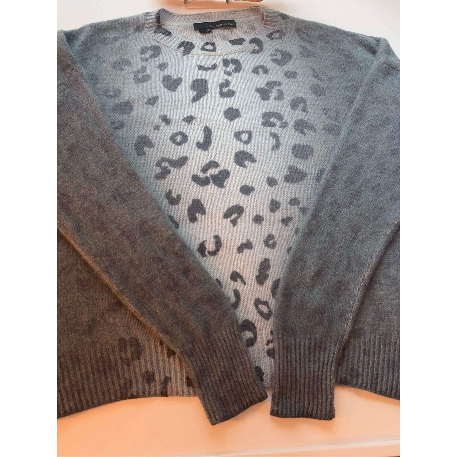 💙🐆 360 Cashmere • Blue Gray Fog Leopard • 100% Cashmere