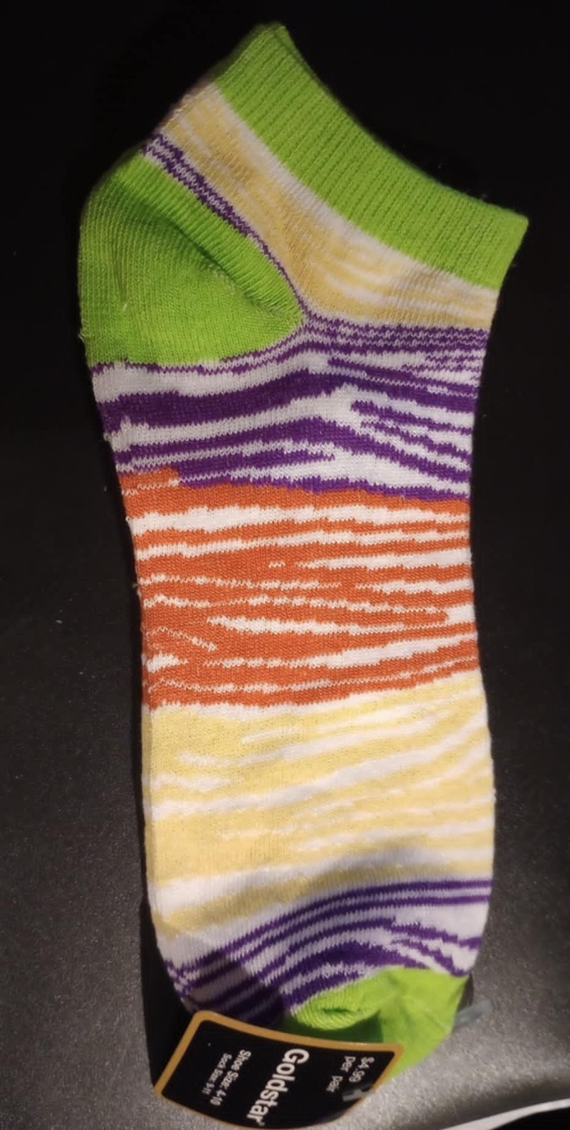 ~ Goldstar ~ Low Cut ~ Zebra ~ Rainbow ~ Shoe Size 4-10 ~ Retail $4.99 ~ NICE!