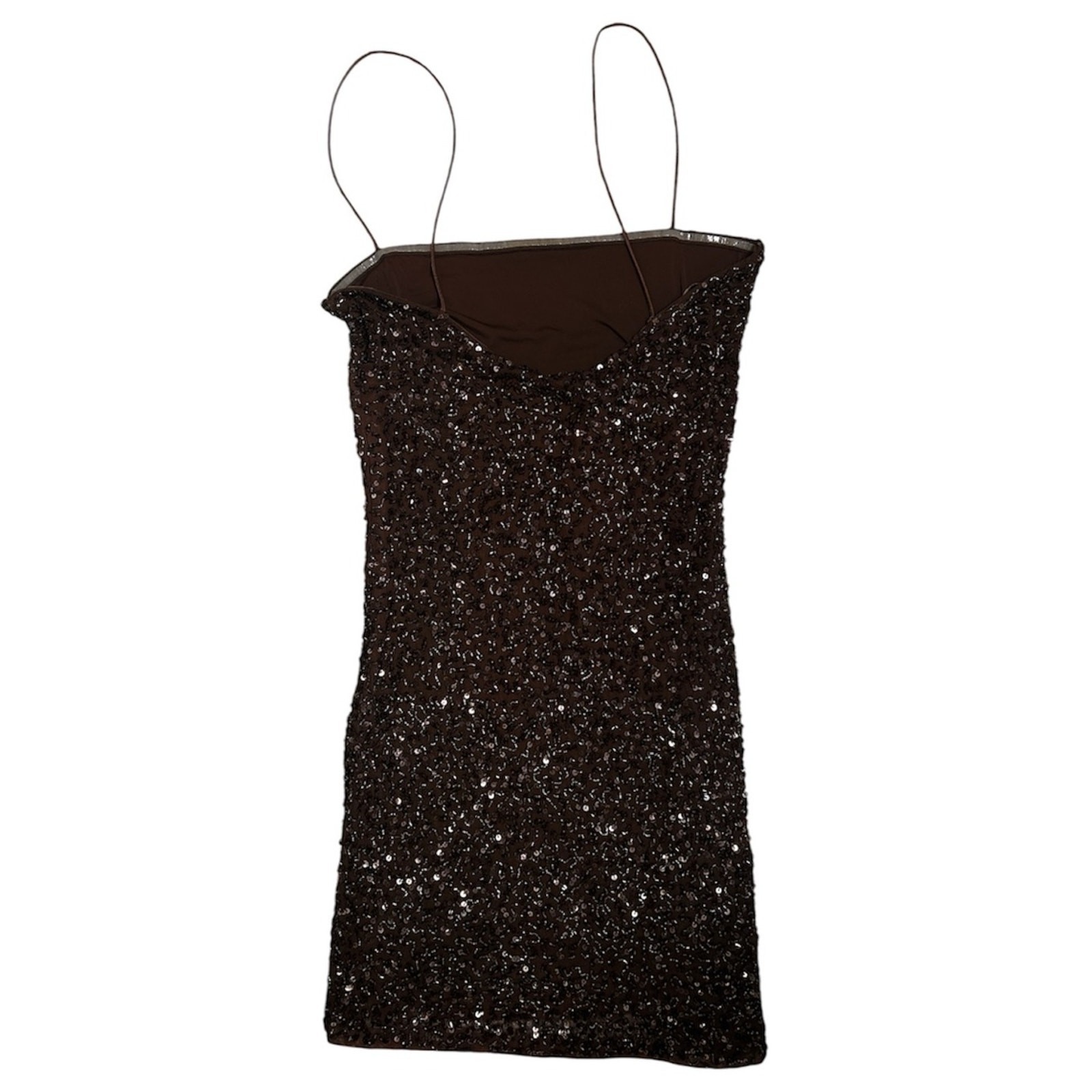 Retrofete Dionne Brown Sequin Bodycon Mini Dress Size Small NWT