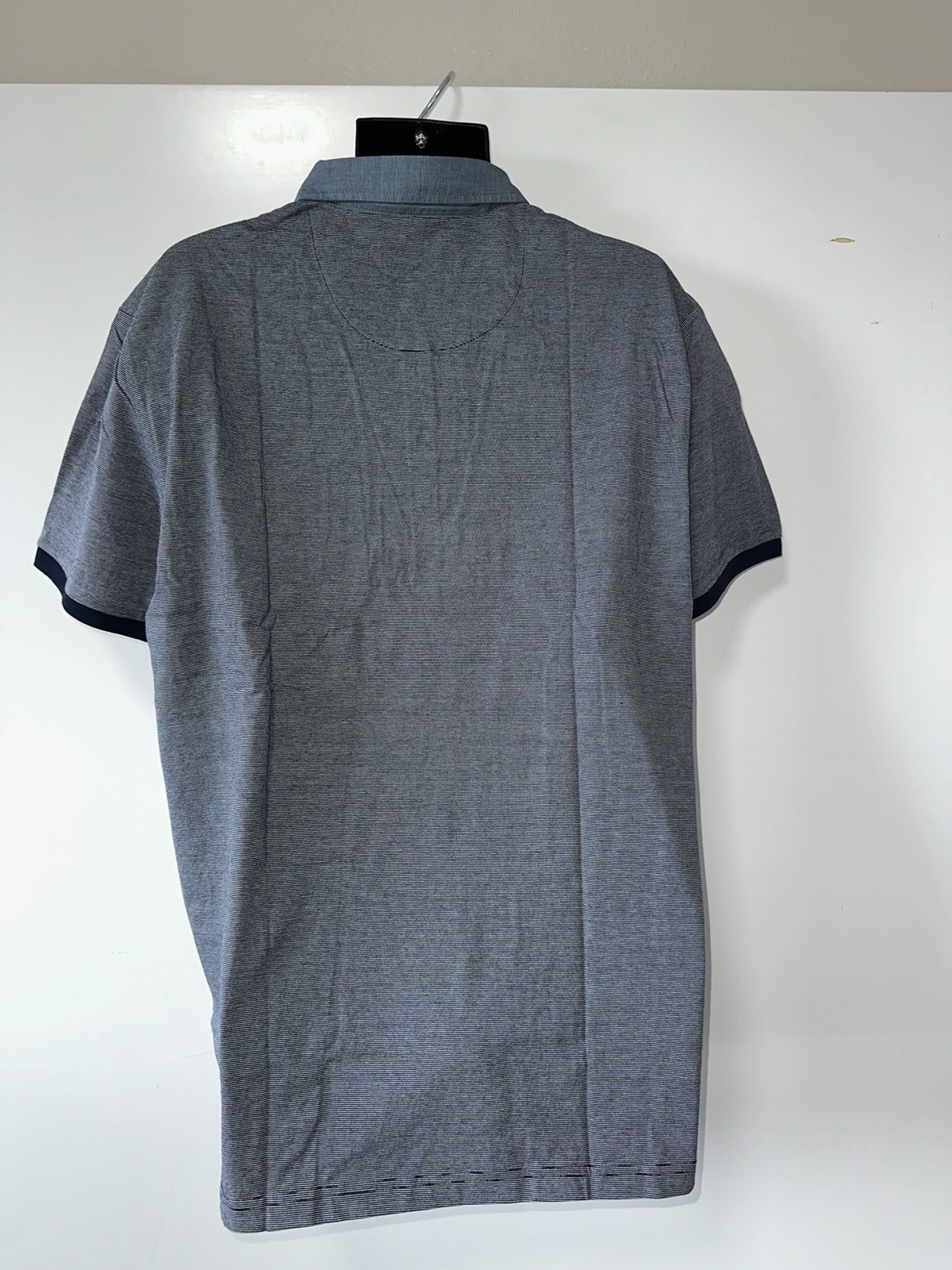 NWT Original Penguin Polo Men’s XXL navy/gray micro stripe 100% Cotton Shirt