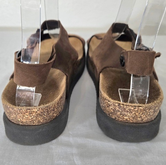 Goldstar Brown Leather Adjustable Strap Sandals Rustic Boho Festival, size 38