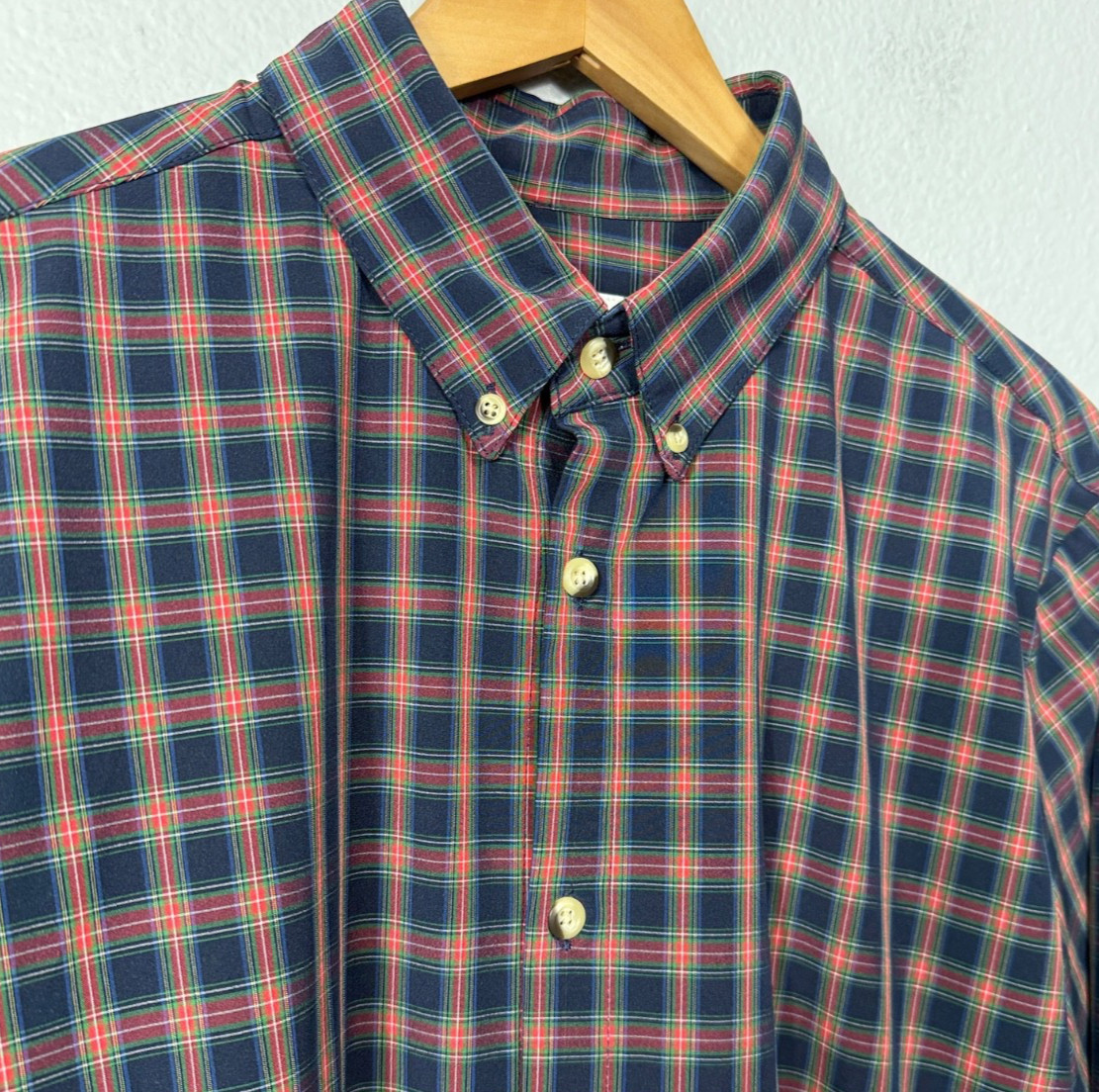 Mizzen+Main Large Trim Fit Long Sleeve Shirt Plaid Performance Button Down
