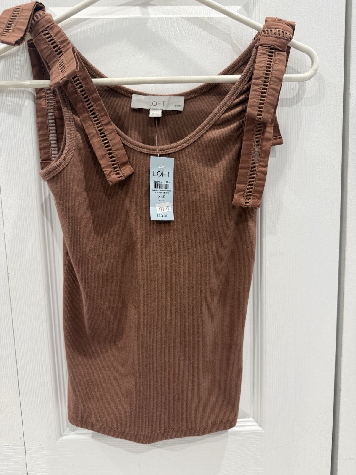Loft Women’s Brown Tank With Tie Size Petite XXS