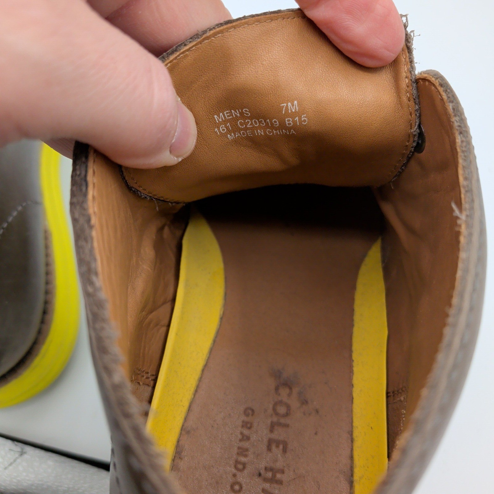 Cole Haan Lunargrand Chukka Boots Mens 7M Brown Leather Volt Yellow C20319