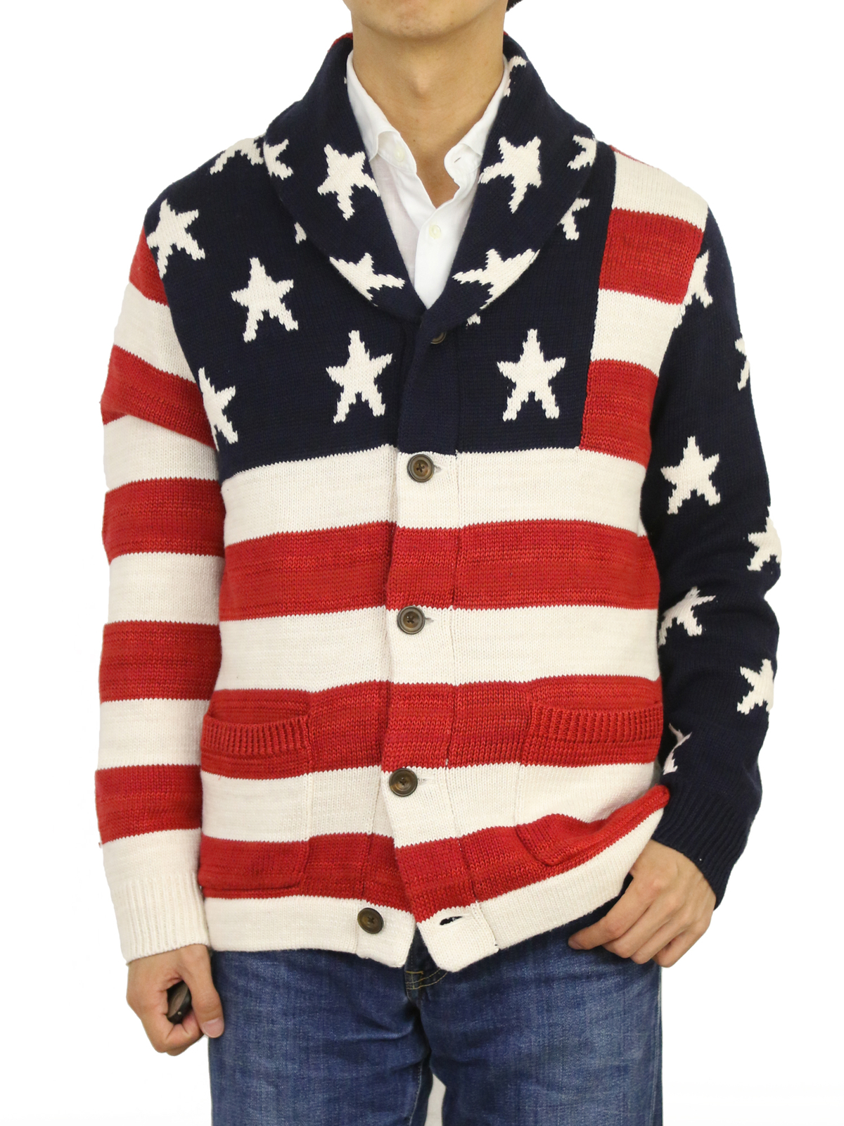 Polo Ralph Lauren Shawl Cardigan Sweaters Stars & Stripes USA Flag