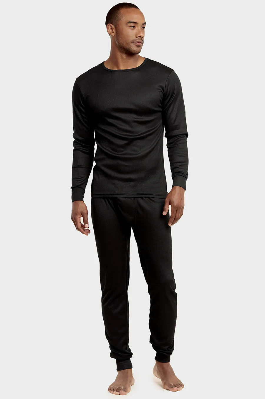 Mens 2pc Thermal Underwear Set Long Johns Waffle Knit Top Bottom S M L XL 2X 3X
