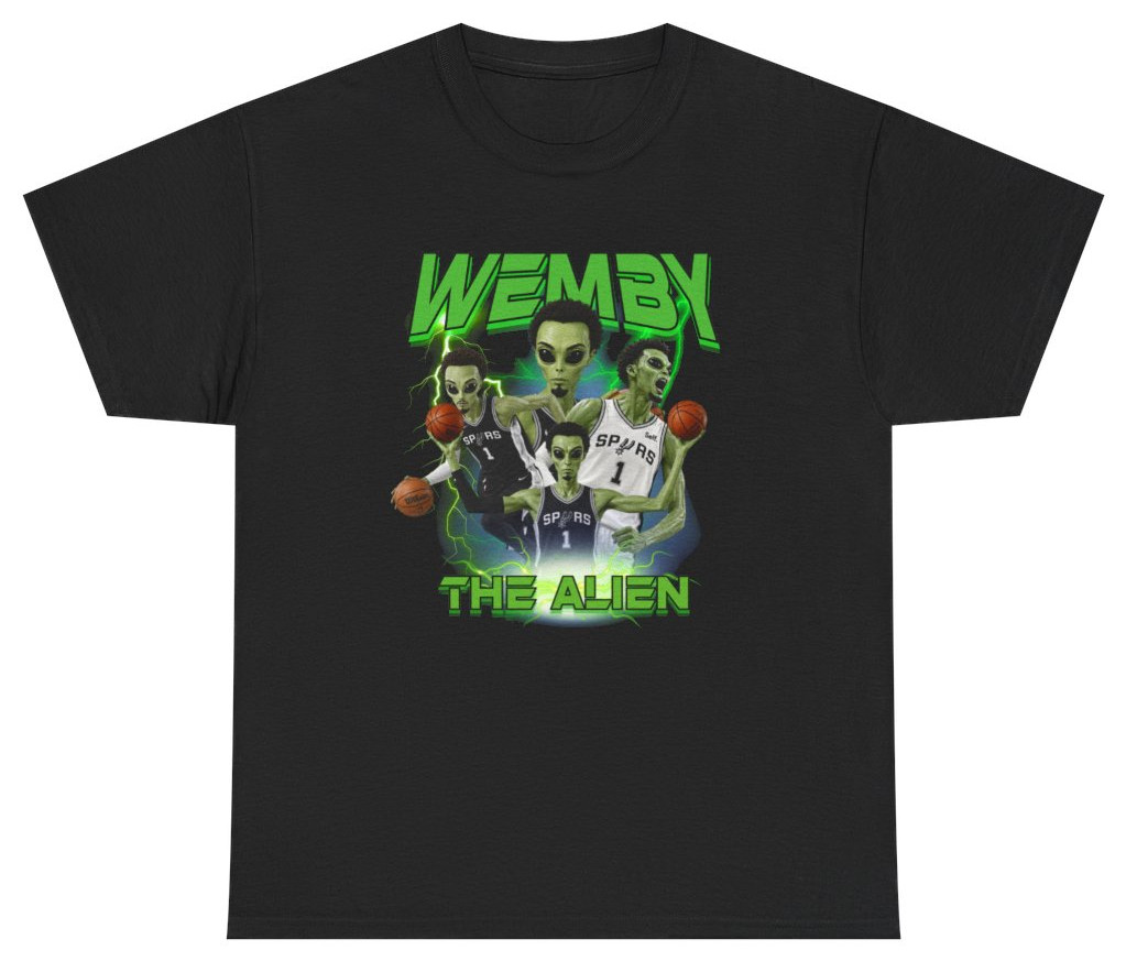 Wemby The Alien Bootleg Basketball Tee | Unethical Threads