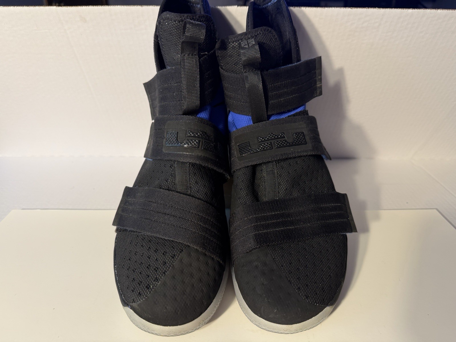 Nike LeBron Soldier 10 SFG Men’s High Top Strap Athletic Sneakers Black/Blue