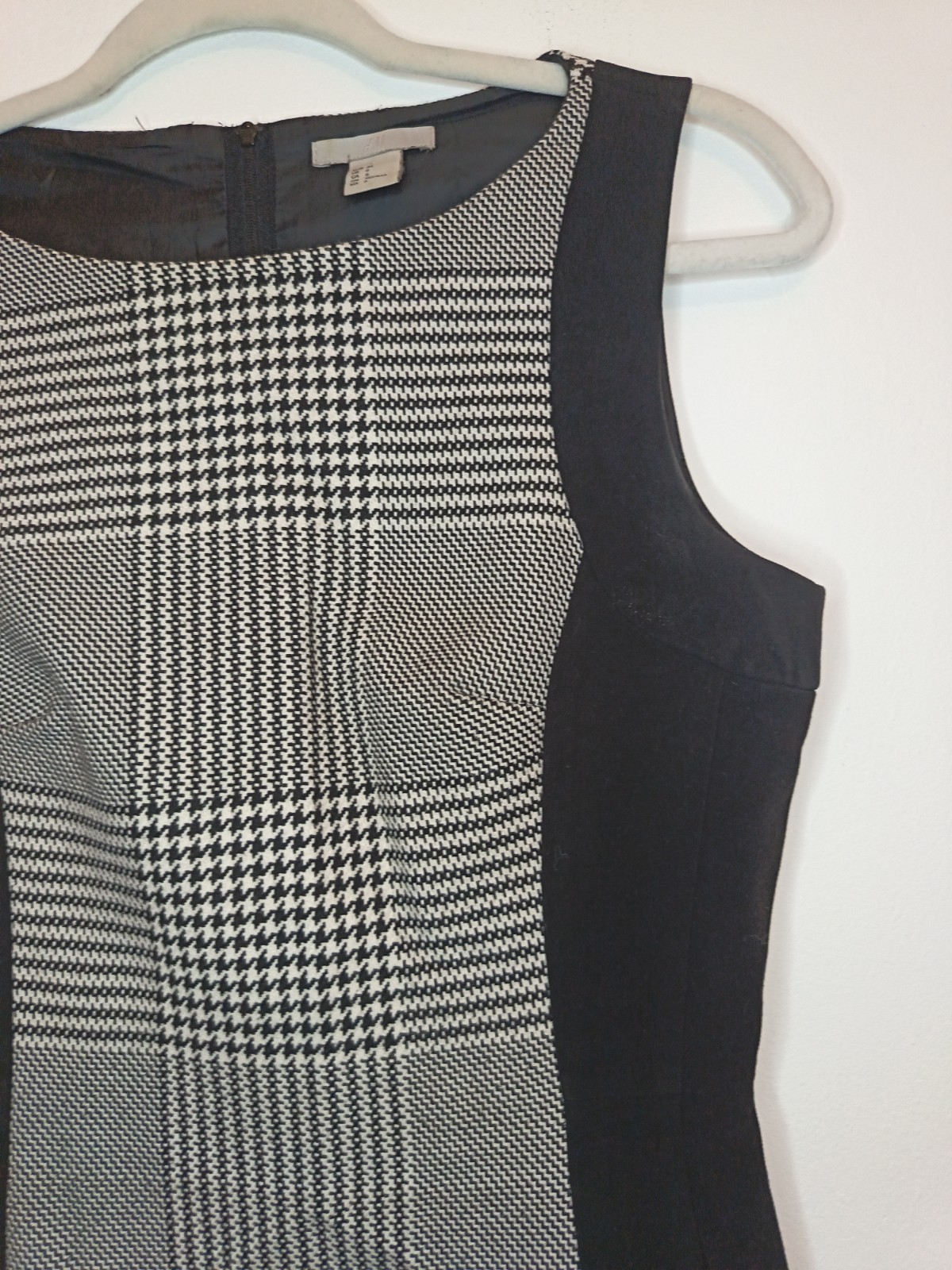 Black White Checkered Slimming Work Smart Dress Size 10 Office Wear Houndstooth