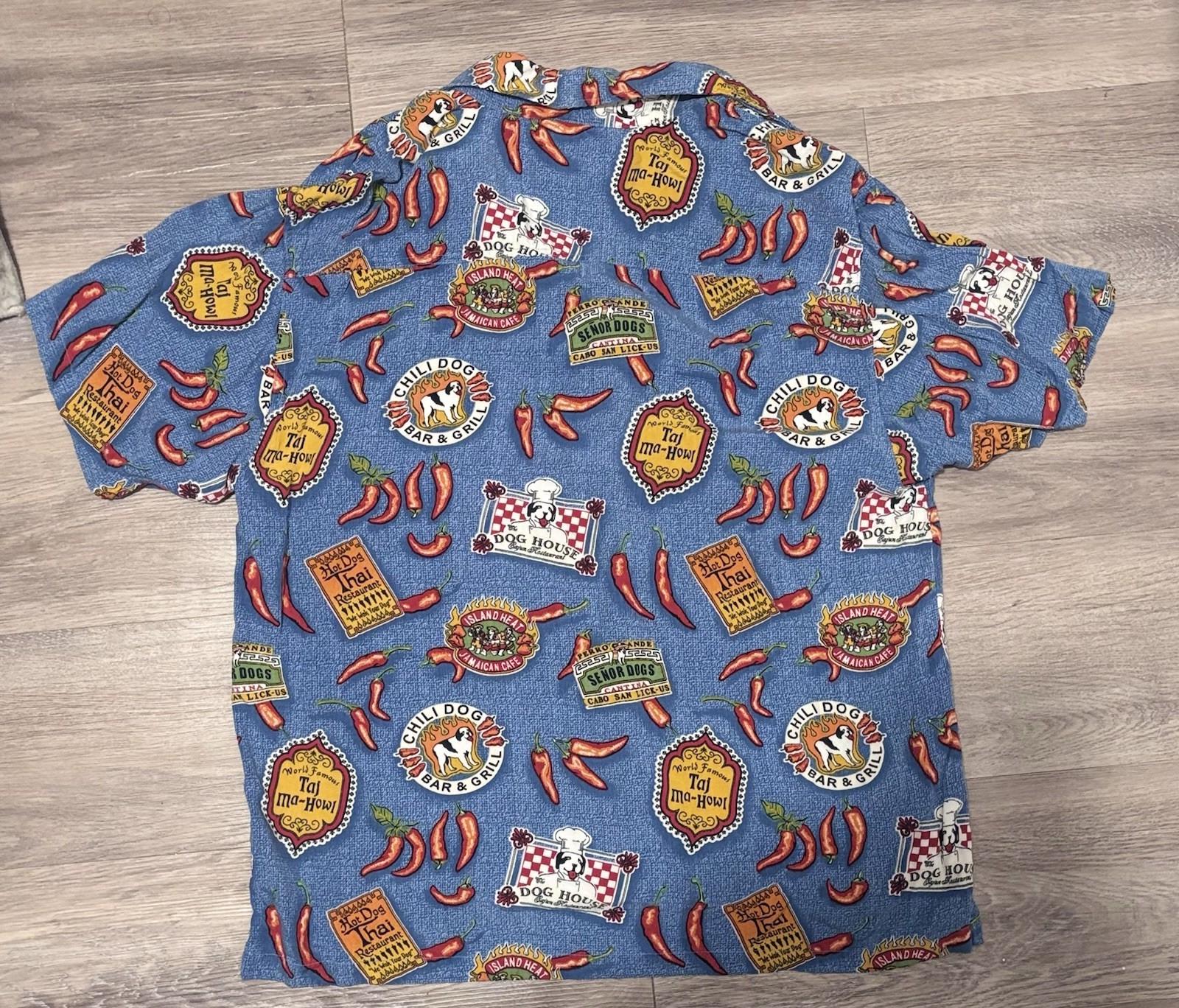 Vintage Big Dogs Chili Dog All-Over Print Camp Shirt