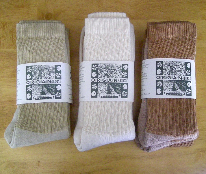 Organic Threads Colorgrown (Sally Fox) Organic Cotton Crew Socks NEW Made in USA
