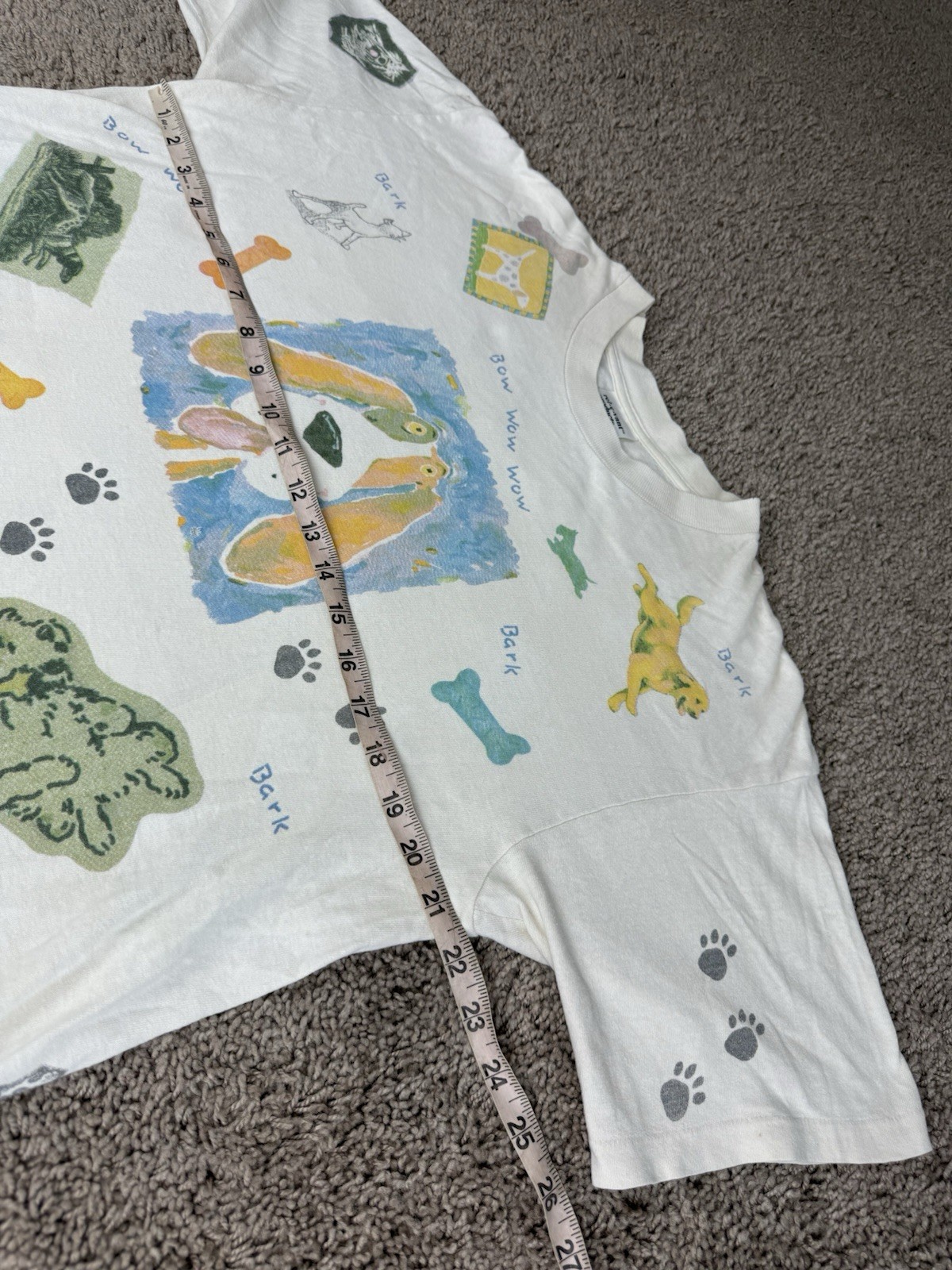 Dog T Shirt Vintage 90s Novelty All Over Print