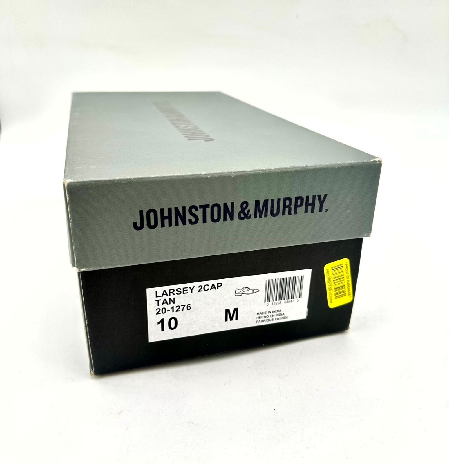 Johnston & Murphy Men’s Brown Leather Larsey 2cap Oxford Dress Shoes 10M – & Box