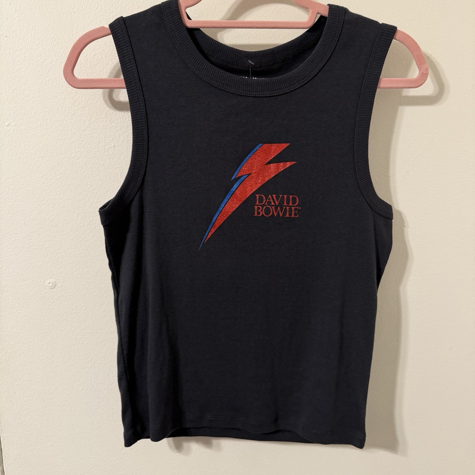 David Bowie Tank with Red & Blue Lightning Bolt
