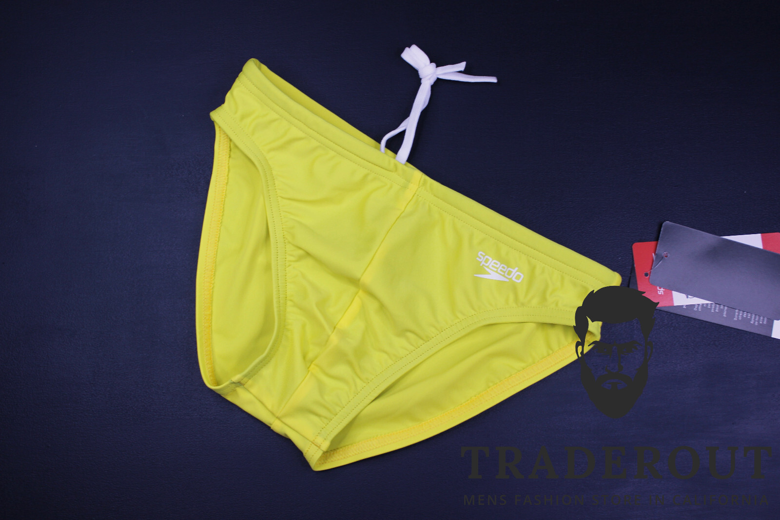 Speedo Men vibrant yellow solar swim brief bikini Swimwear size 28 34