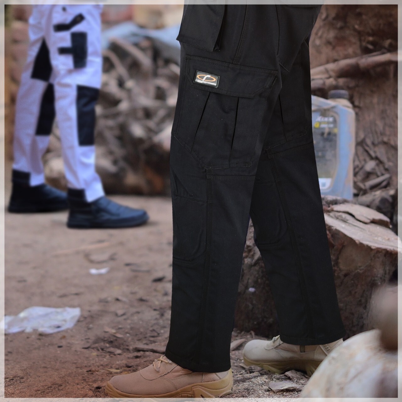 Riggermen Mens Tactical Pants Elasticated Waist Lightweight Hiking Work Pants