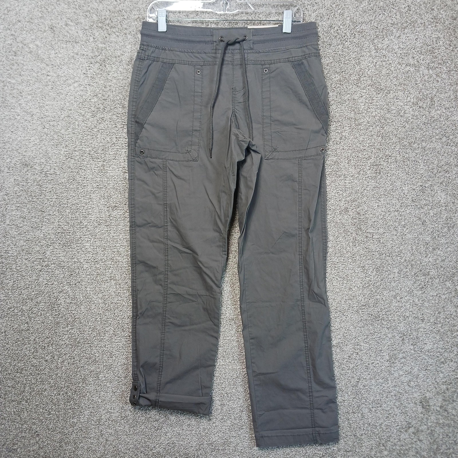 Natural Reflections Pants Womens 8 Gray Honeycreek Cargo Stretch Drawstring