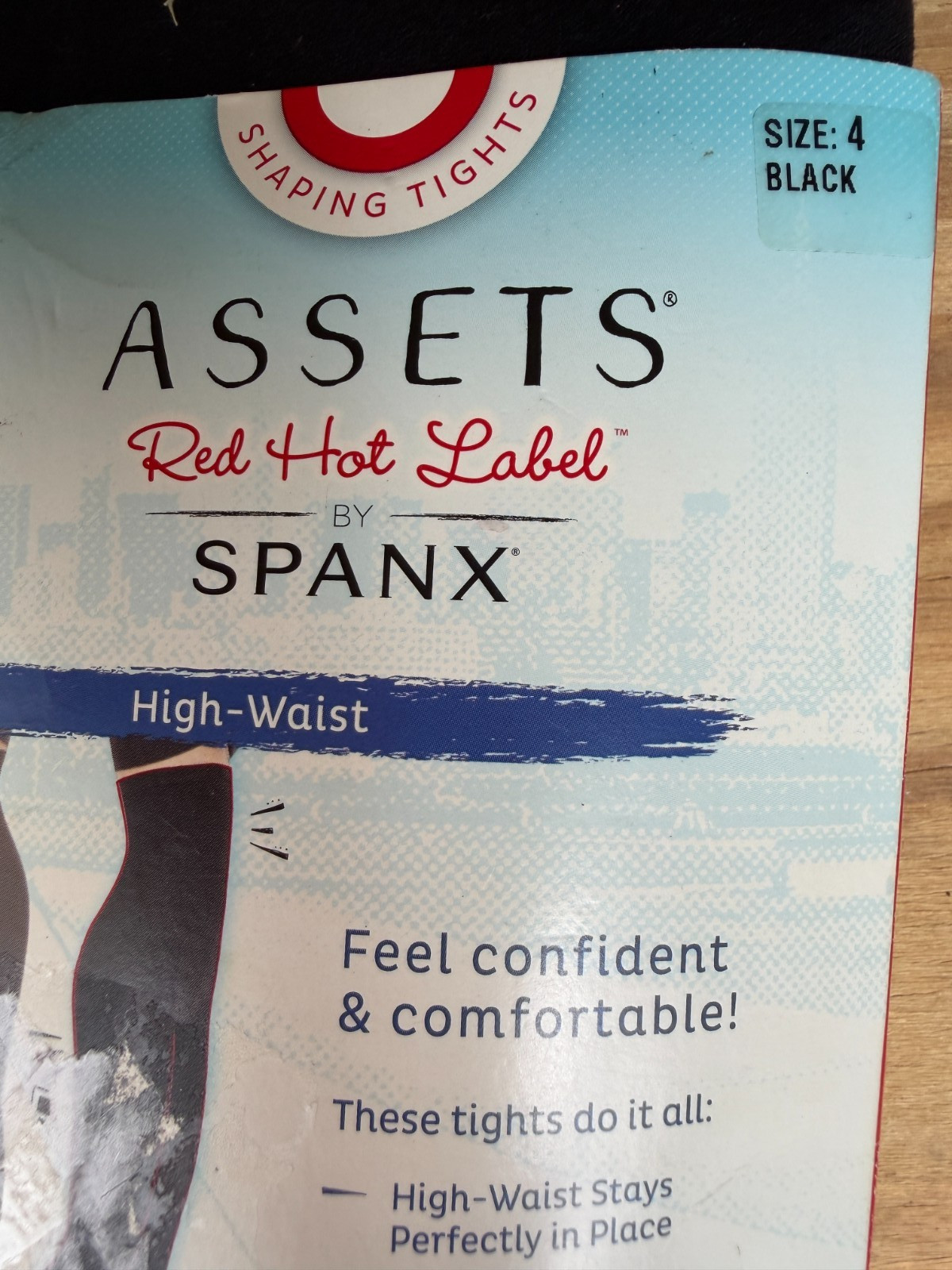 New SPANX Assets Red Hot Label High Waist Shaping Tights In Black Size 4 New!