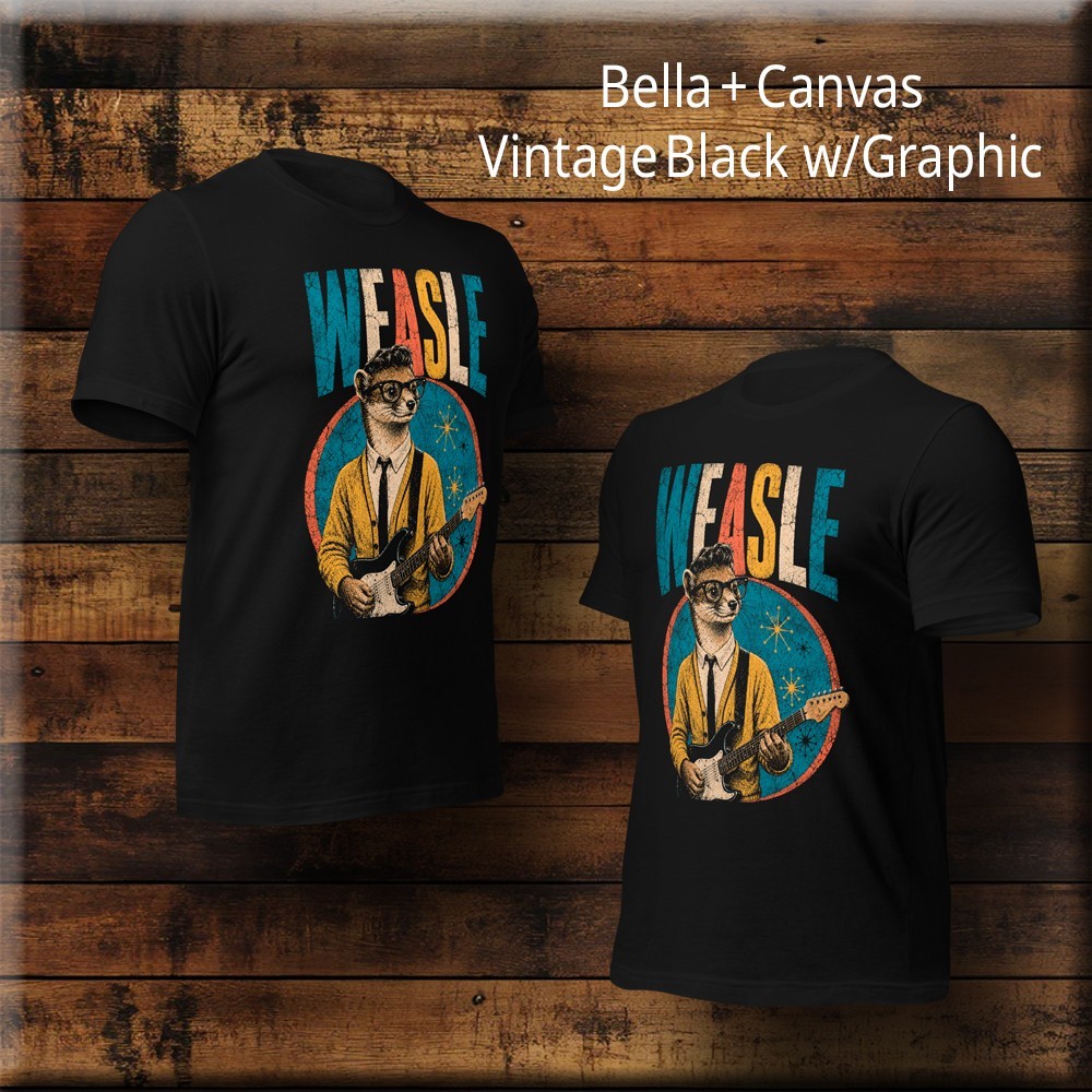 Weasle – 90s Retro-Vintage – Animal Parody Music Band Tee