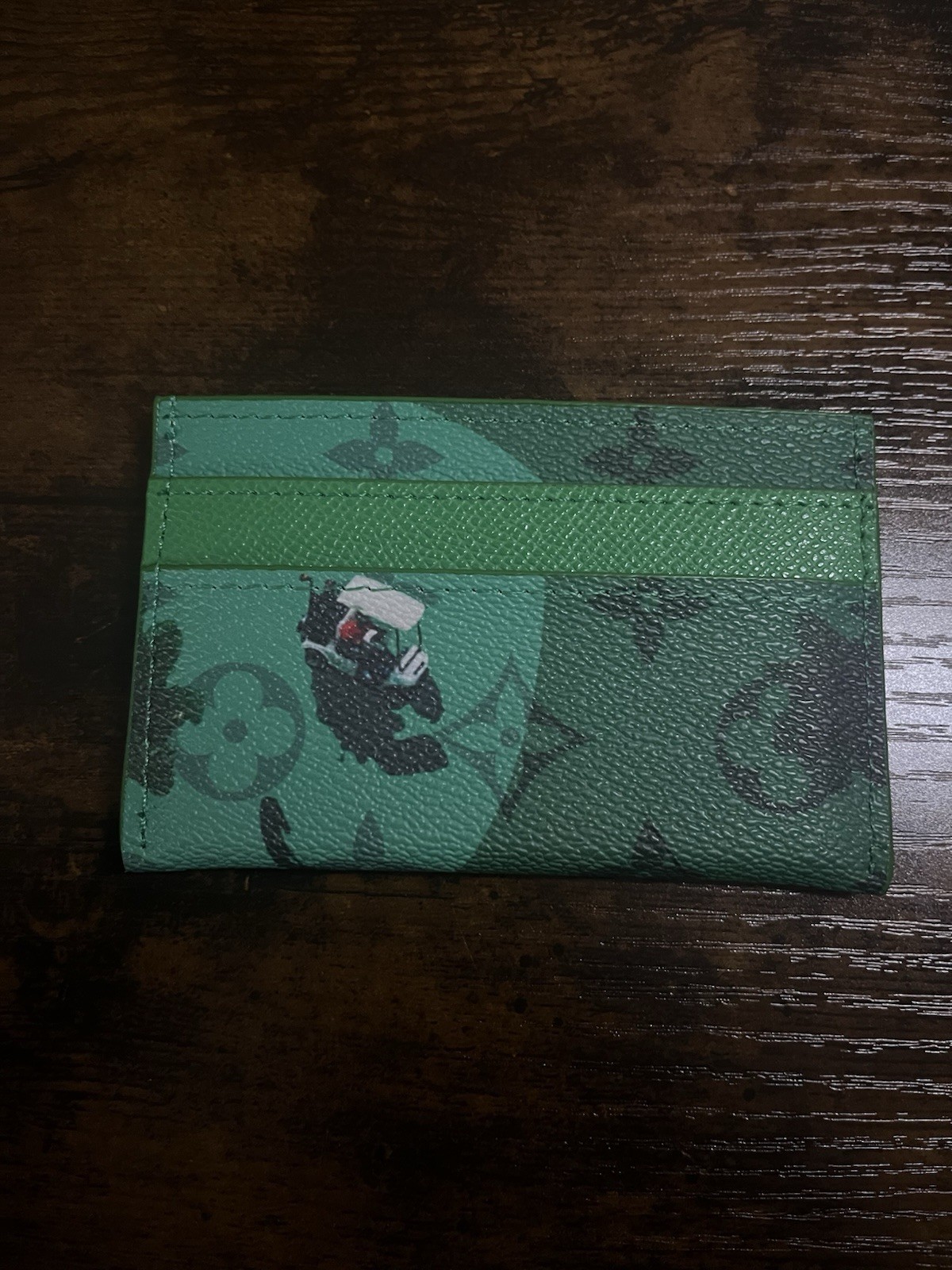 Louis Vuitton Double Card Holder Monogram Golf Green Brand New with Box
