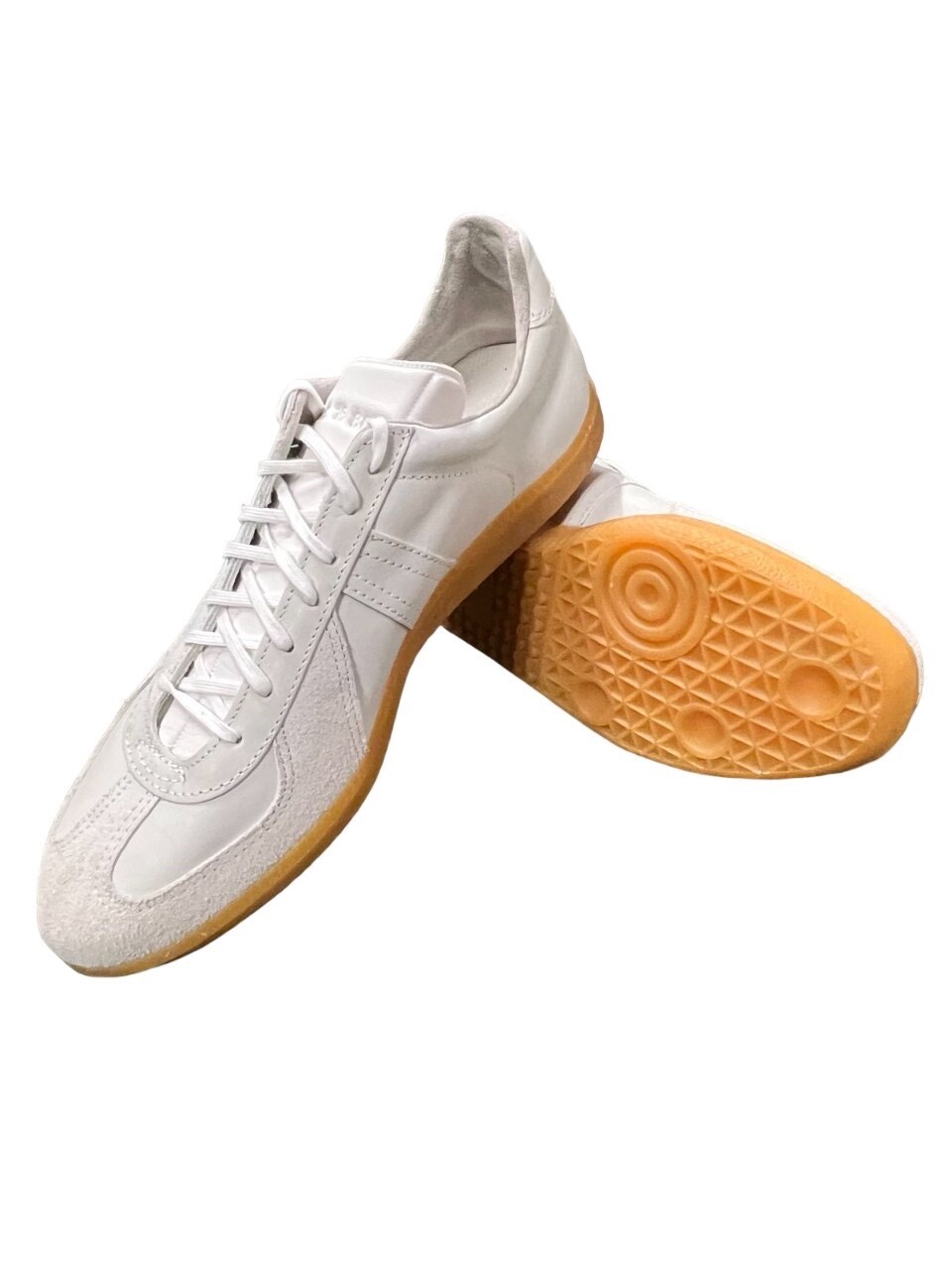GENUINE German Army Bundeswehr Vintage Leather Trainers White
