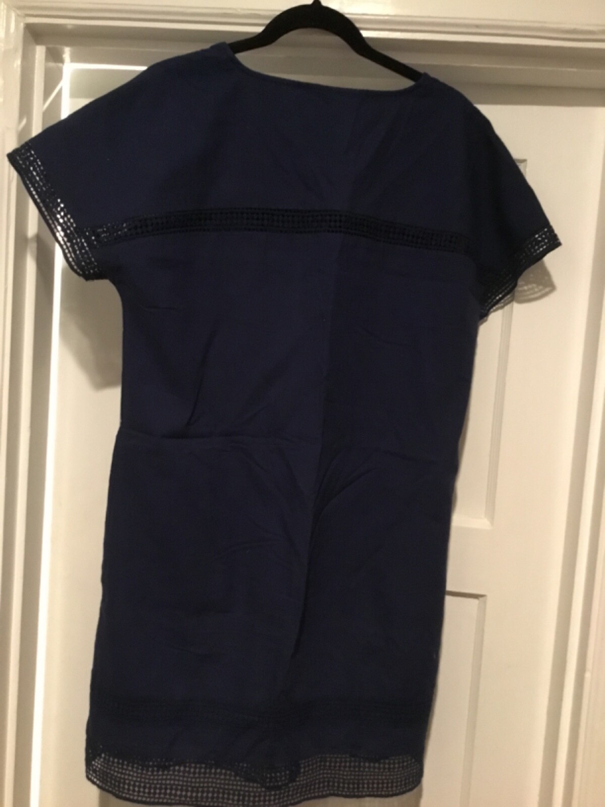 Vineyard Vines Navy Cotton Crocheted Sz M Summer Beach Shift Dress Pull Over