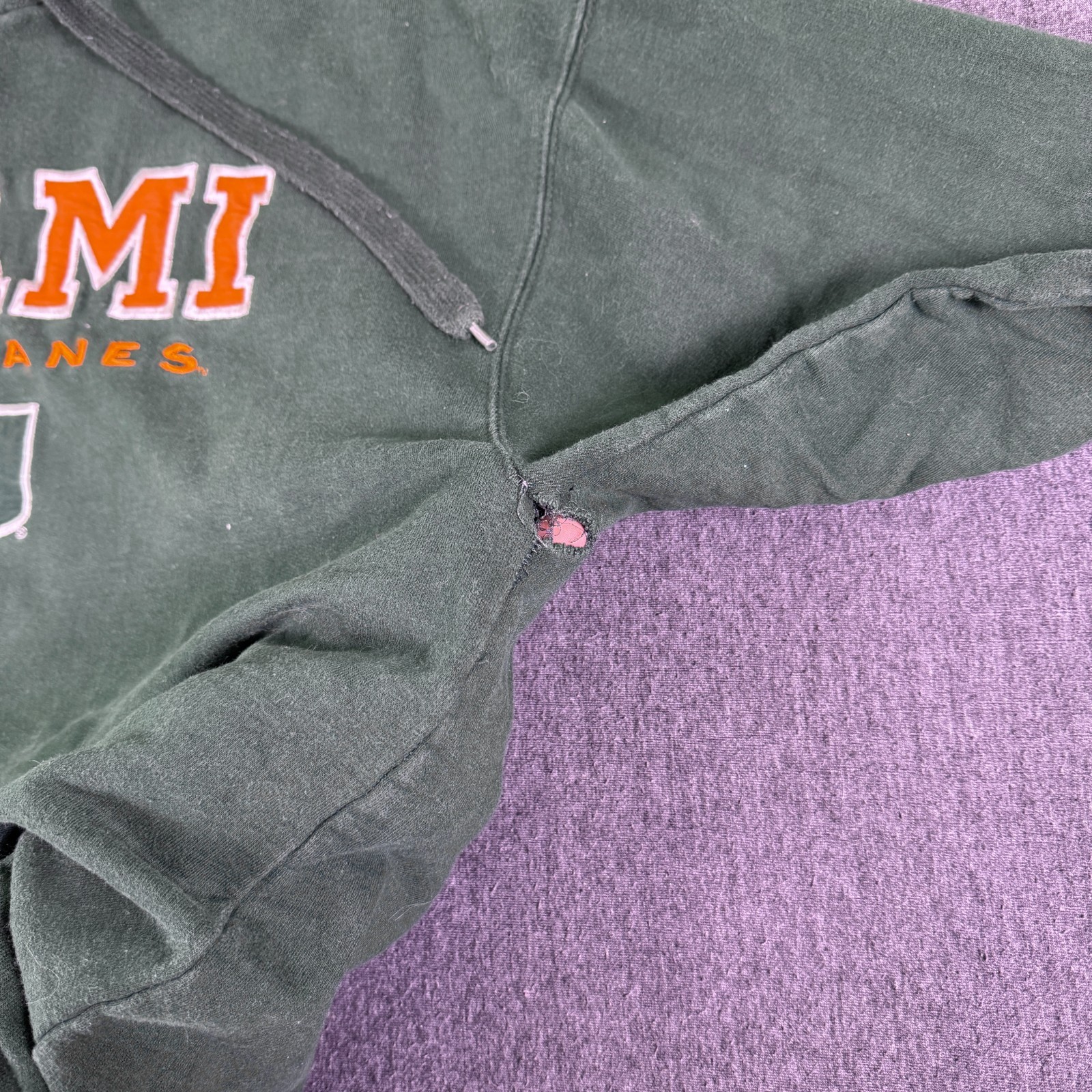 Miami Hurricanes Hoodie Green Orange OVB Medium Pullover NCAA College Football