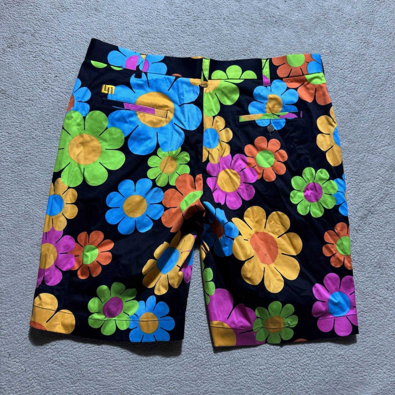 Loudmouth Shorts Mens 38 Colorful Floral Print Golf Sports Mid Rise Chino 38×11