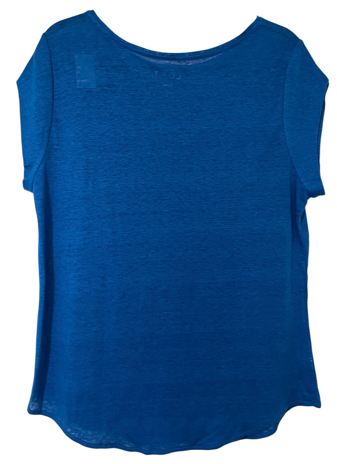 LOFT Short Sleeve Pocket Tee Linen Top-Women’s L-Blue-NWT