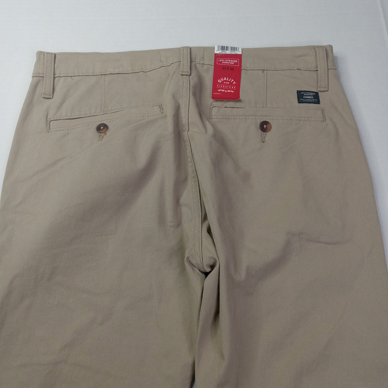 Levi Strauss Signature Essential Straight Leg Chino Pants Men’s Size 33×30 Khaki