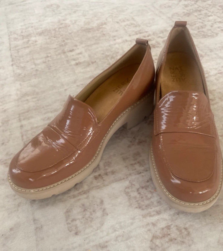 Naturalizer Women’s Pink Patent Leather Slip-On Loafer Flats US 8 Round Toe