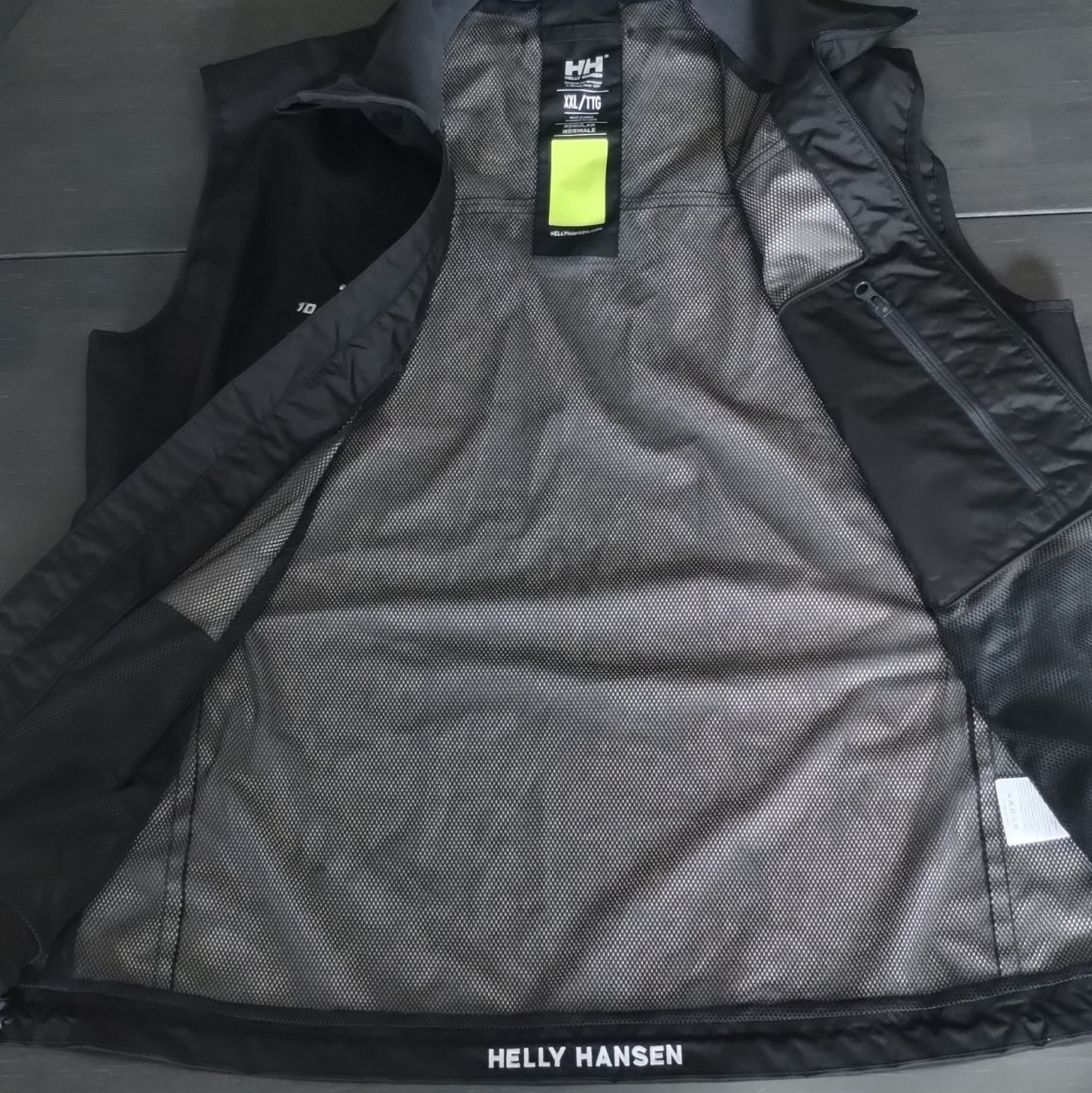 Helly Hansen Men’s Black Full Zip Vest w/ Zipped Pockets Stand-Up Collar XXL