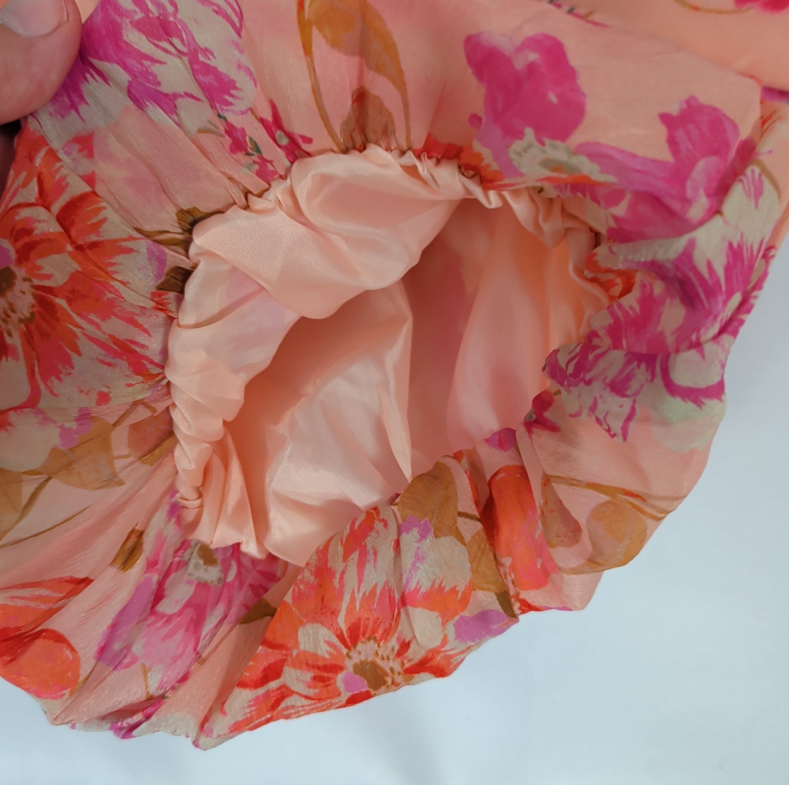 Flying Tomato Gorgeous Instinct Woven Lined Dress Size L Floral Puff Sleeve NWT!