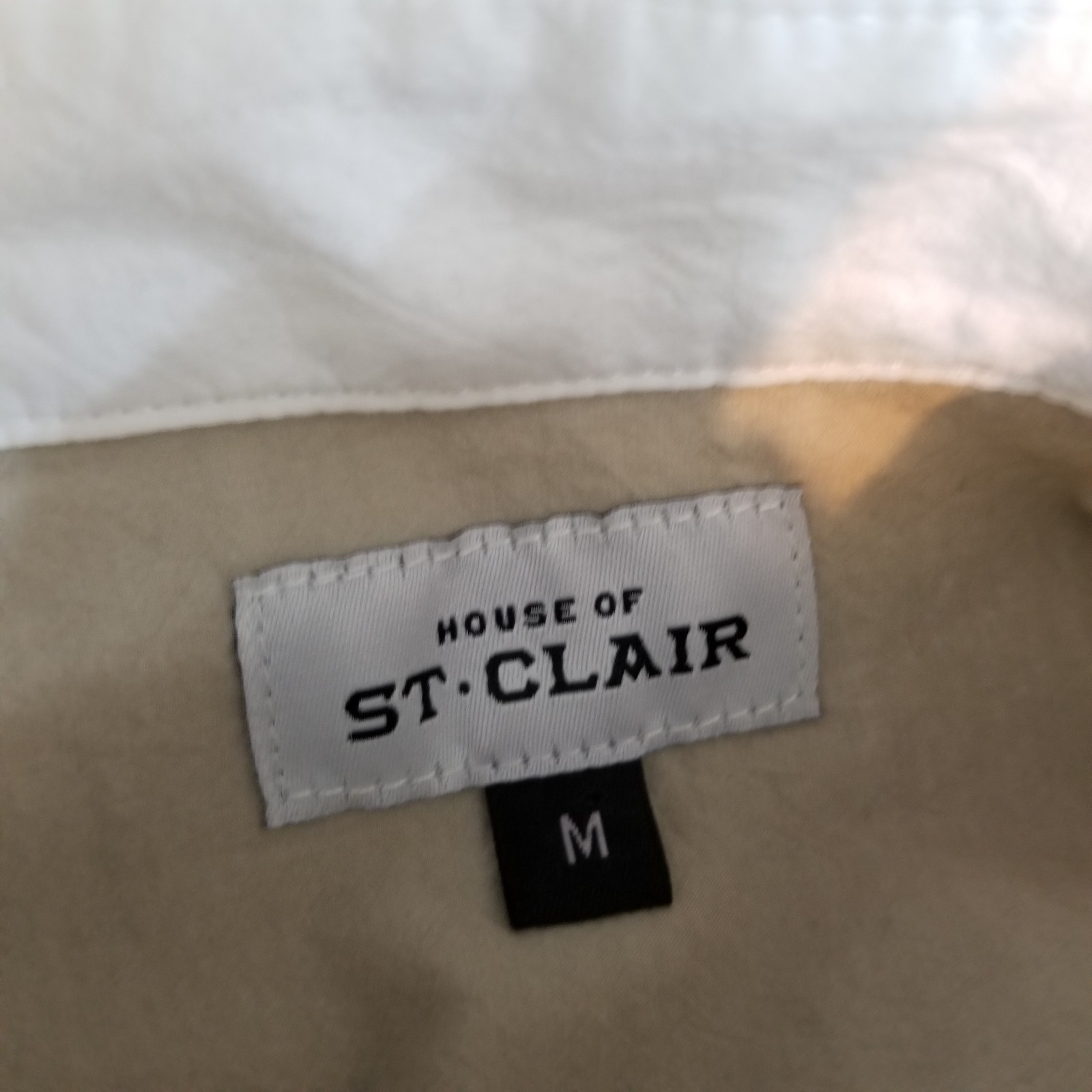 House of St. Claire Blouse Women M Beige Balloon Sleeve Italian Fabric USA Made