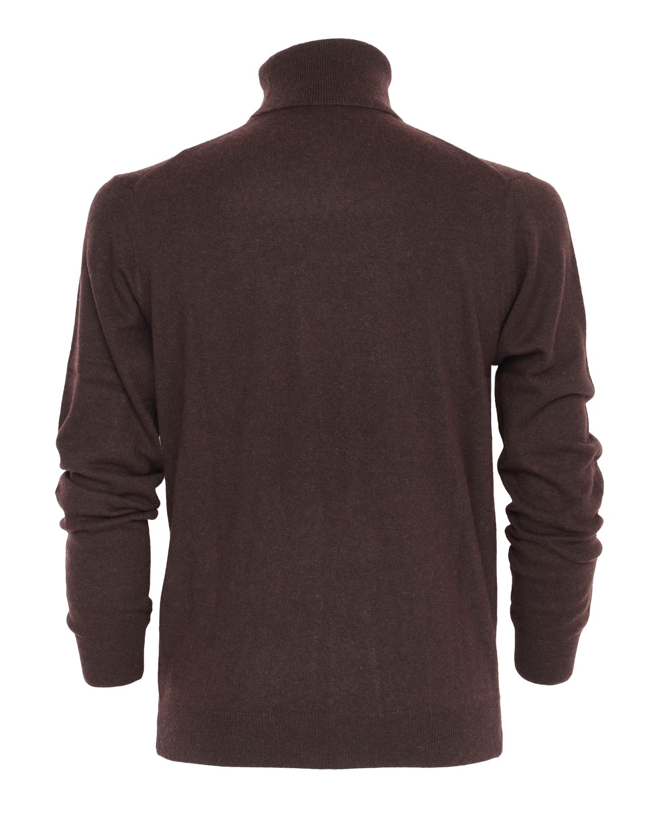 NWT EZZELINO SWEATER wool cashmere turtleneck brown 2-ply luxury Italy L