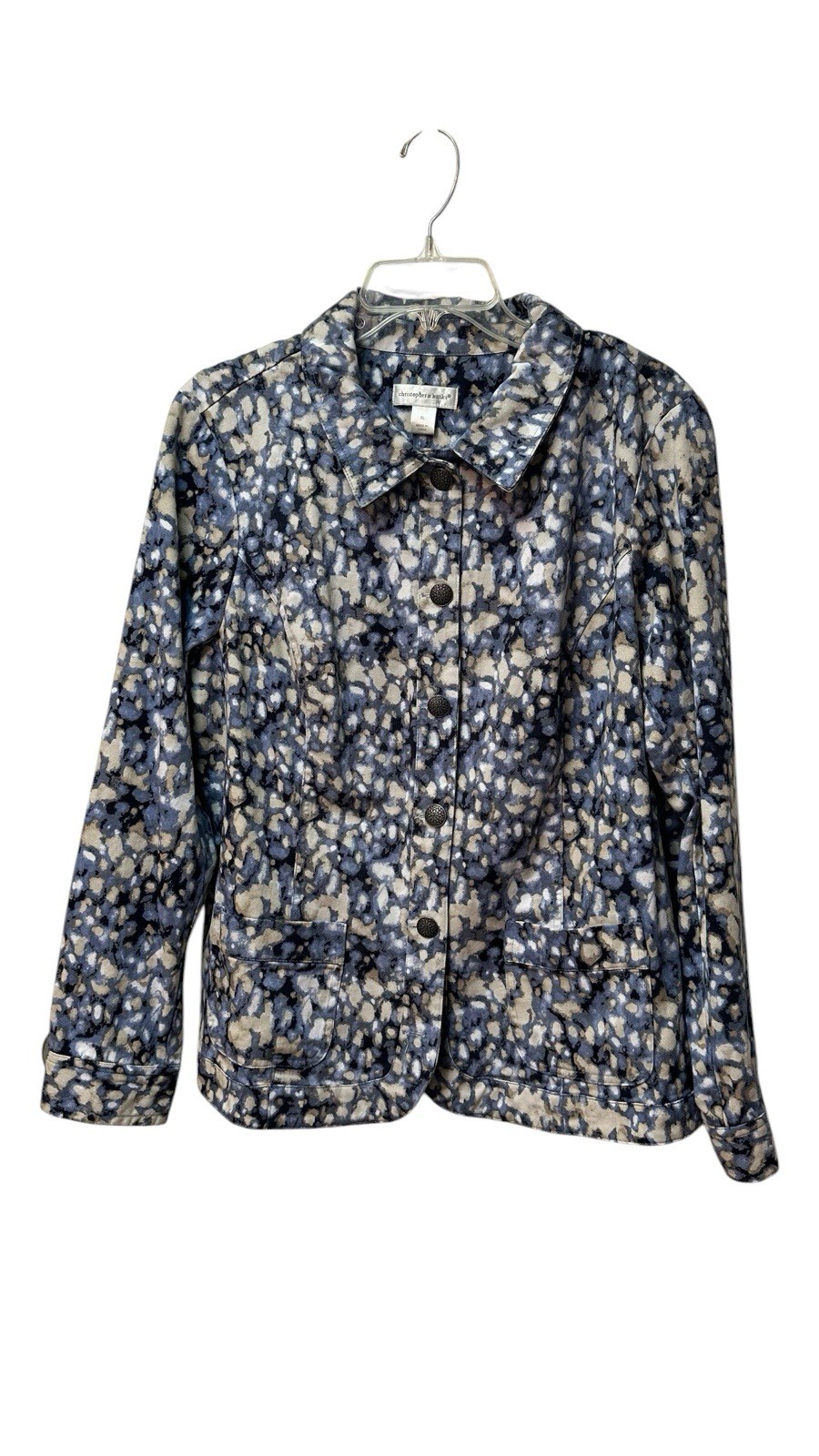 Christopher & Banks Jacket 6-Button Women XL Multicolor Abstract Long Sleeve