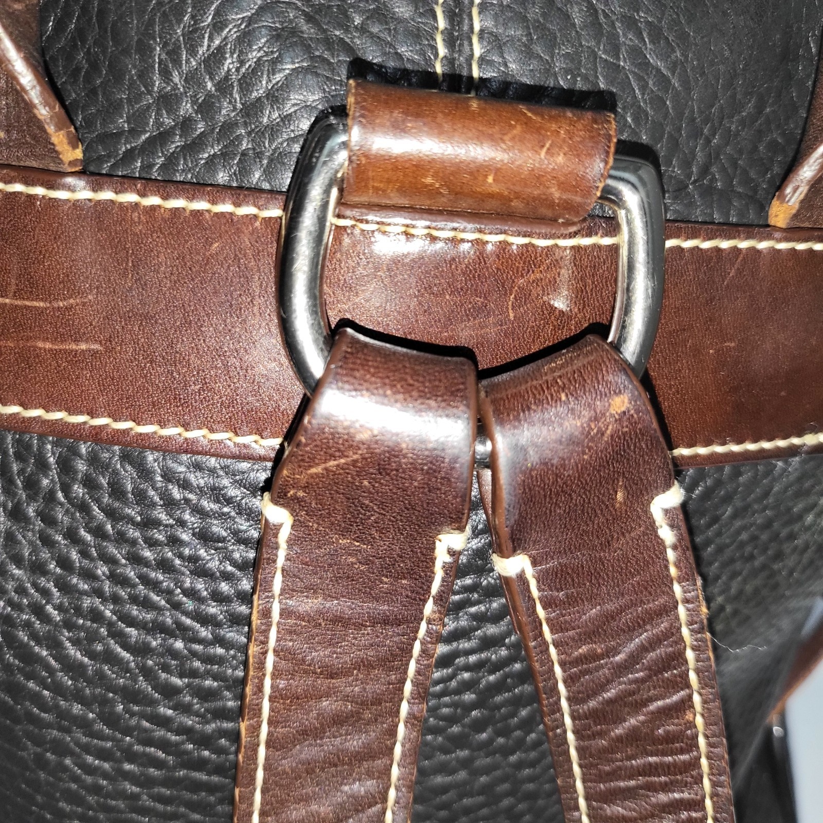 Dooney & Bourke Black Pebbled All Weather Leather Backpack Purse Y2K Zip