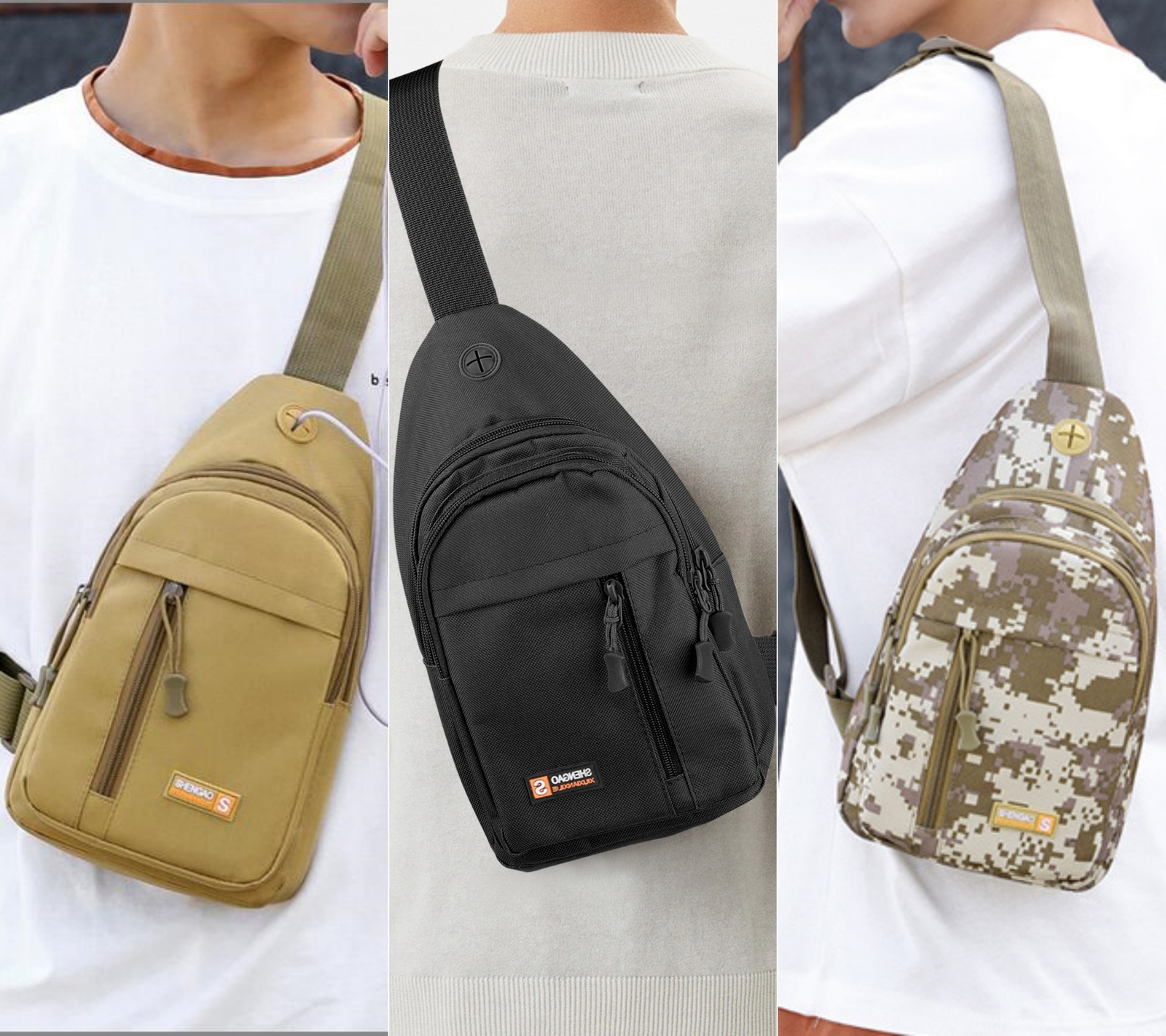 Men Backpack Tactical Sling Bag Chest Shoulder Fanny Pack Crossbody Sport Travel
